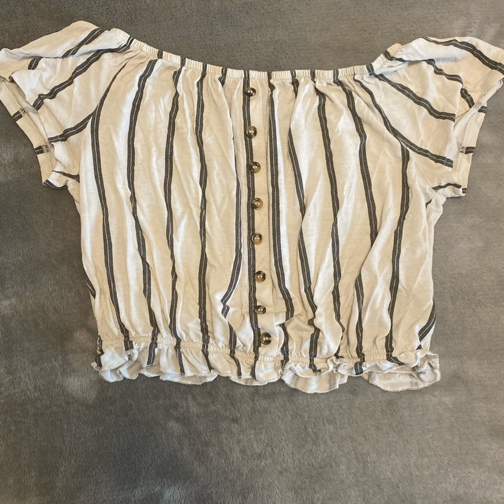 Stripped crop top shirt. Price negotiable